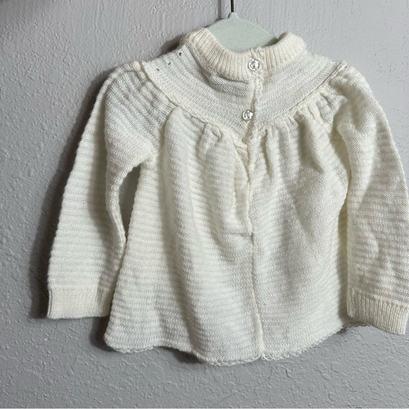 Vintage Cream Soft Simple Modest Baby Sweater, BabyCrest, Size 6-9 months - Picture 5 of 6